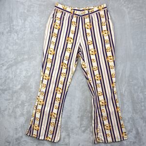 Chipie Rare 90s French Men's Size 30" Flared Denim Peace Sign Jeans Hippie